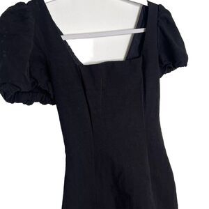 ZARA Black Dress Milkmaid Tie Back Cotton Mini‎ Short Summer Clubbing Sexy Small